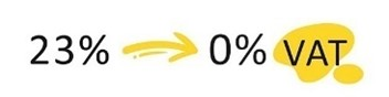 23% -> 0% VAT